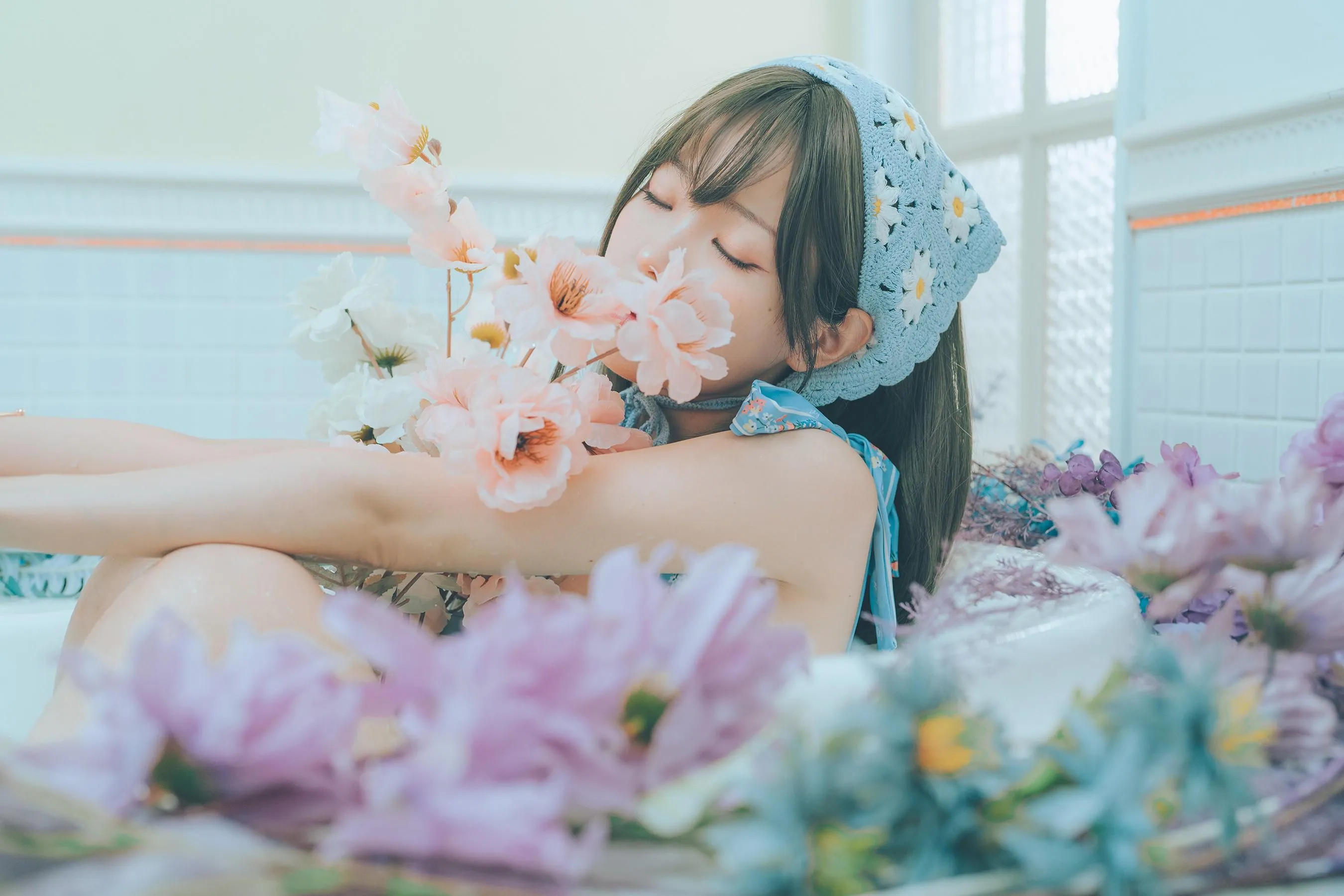 ElyEE子 – NO.122 2023.august D-復古水藍花 Vintage Aqua Blossom [39P]插图